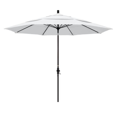 California Umbrella California Umbrella GSCUF118117-F04-DWV 11 ft. Fiberglass Market Umbrella Collar Tilt DV Bronze-Olefin-White GSCUF118117-F04-DWV